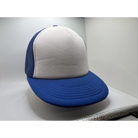 Blank Trucker Hat Cap Blue Mesh Snapback - Picture 1 of 7